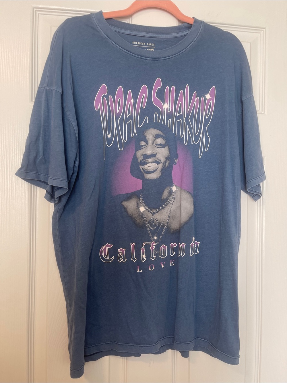 American Eagle Outfitters Blue Tupac California Love Graphic Tee